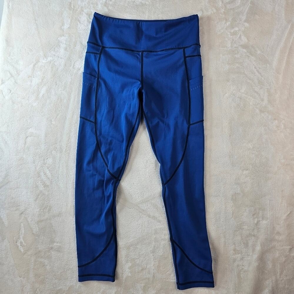 Zyia Active Leggings Blue Women’s 8-10 Workout Spandex Stretch Yoga Athletic